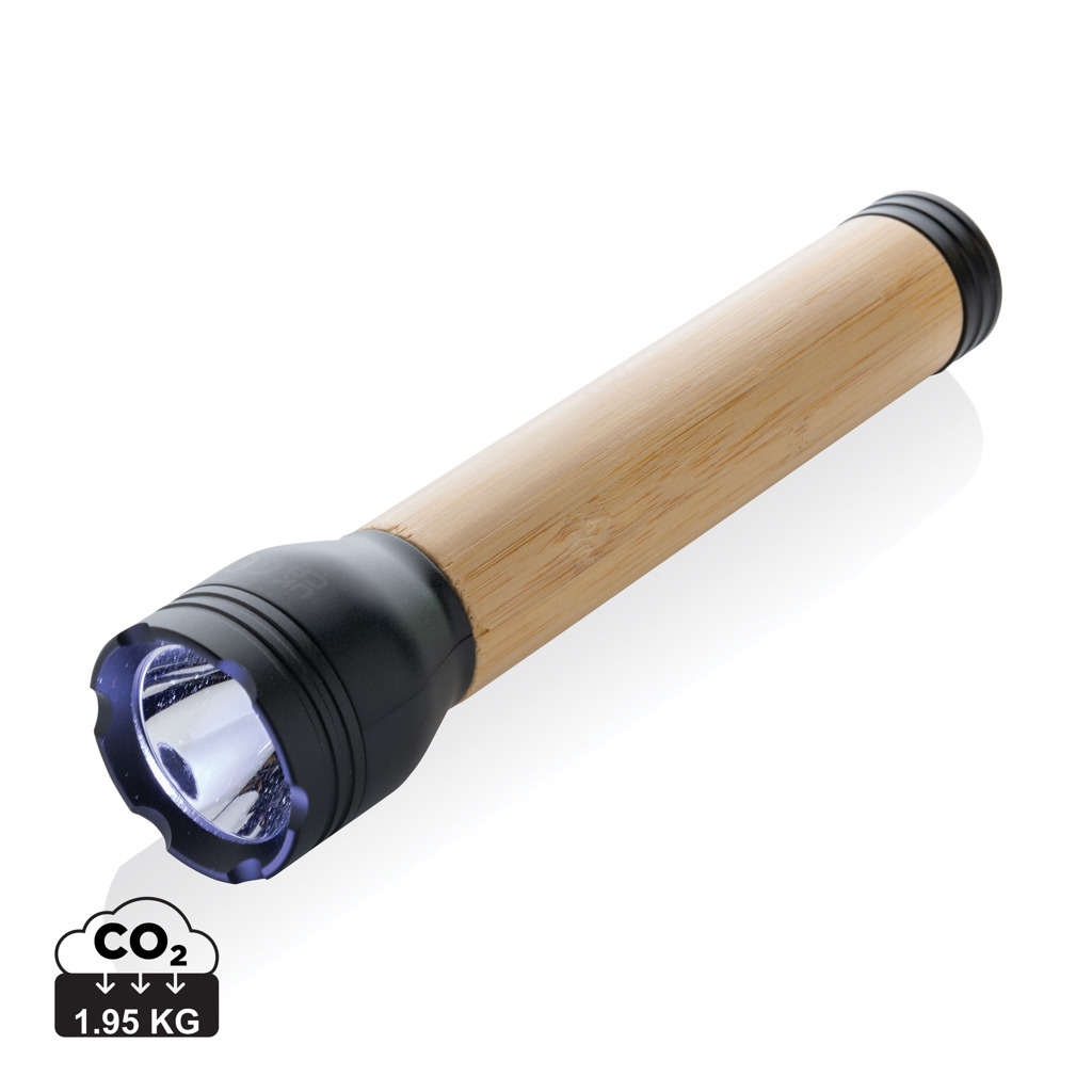 Lampe 5W ABS recyclé et bambou personnalisable Lucid Noir et Marron